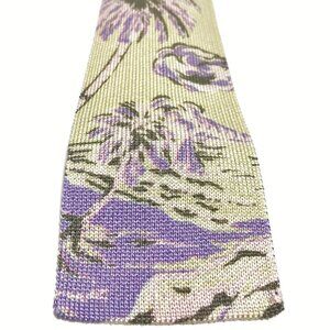 Etro Palm Tree Tropical Themed Silk Tie Made in Italy